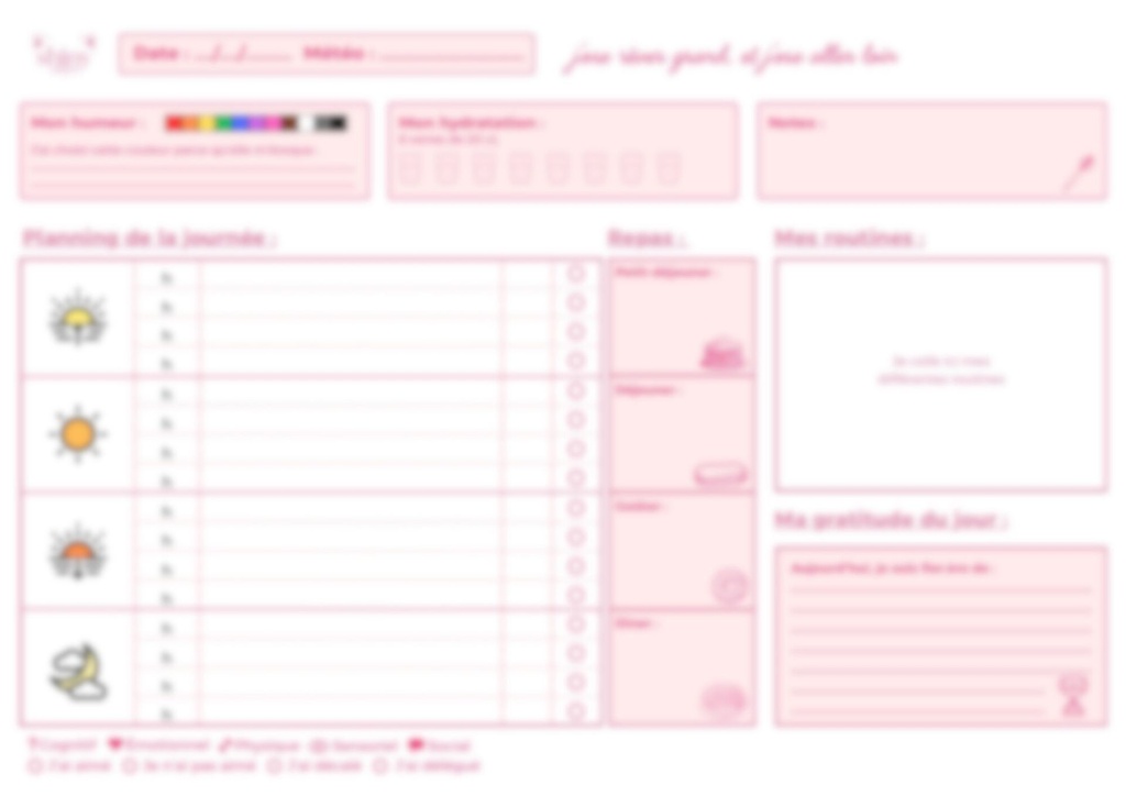 Planner journalier TSA