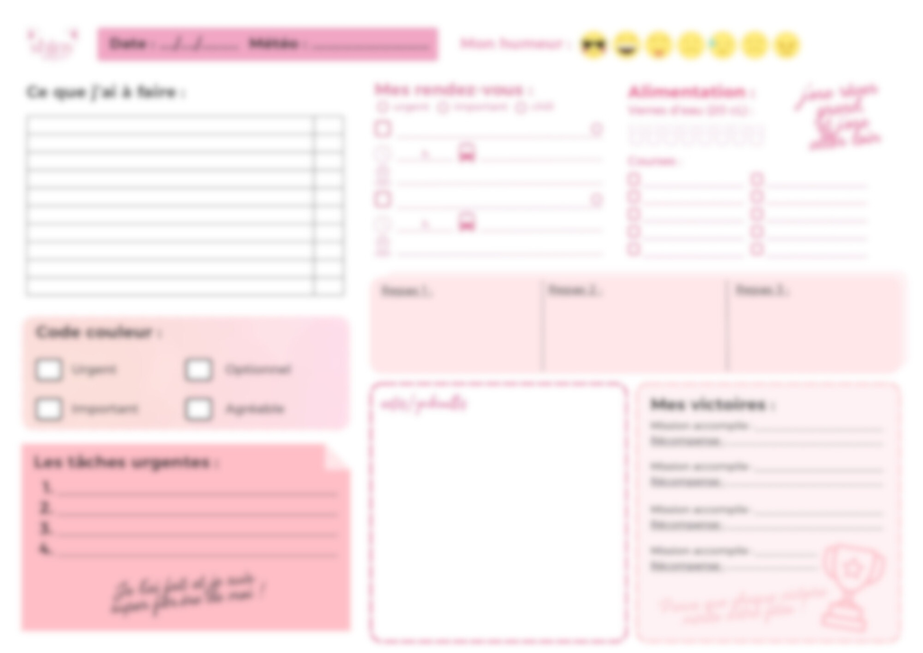 Planner journalier TDAH